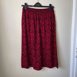 Red and Black Baroque Patterned Skirt